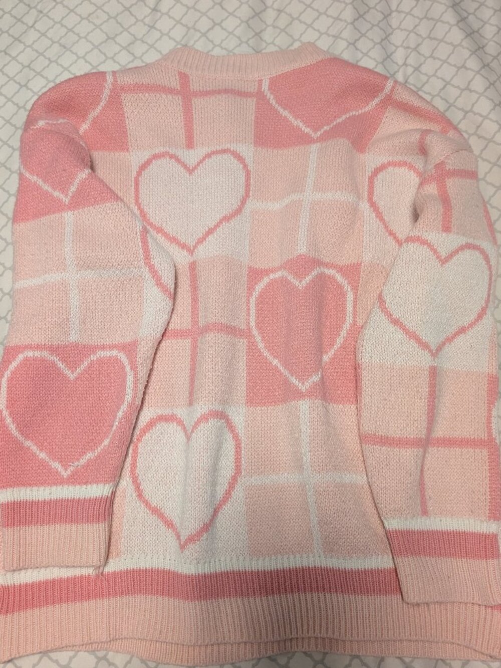 Pink cute pattern pullover sweater